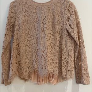 Jill Stuart Baby Pink Lace Blouse